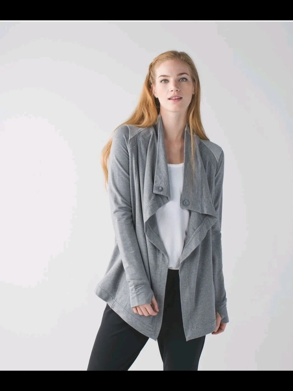 Lululemon Coast Easy  Wrap Jacket Size 6 In Light Grey.